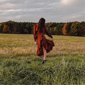 Burnt Orange Midi Dress